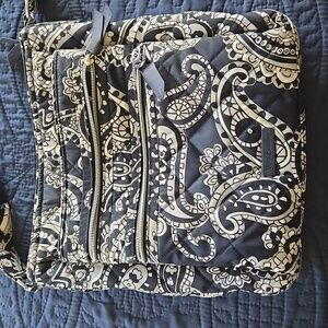 Vera Bradley Triple Zip Hipster Crossbody in performance twill - Navy paisley